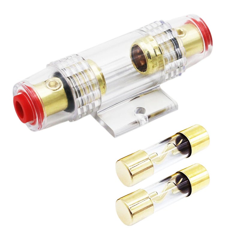 Carviya in-line AGU Fuse Holder for 4-10 Gauge AWG Wire / 6 Gauge & 8 Gauge/with Two 80A AGU Fuses for Car Audio/Alarm/Amplifier/Compressors/Auto Parts/Automotive/Marine/Industrial (80Amp, 1 Pack) - Image 1